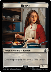 Human (0005) // Treasure (0028) Double-Sided Token [Doctor Who Tokens] Magic: The Gathering