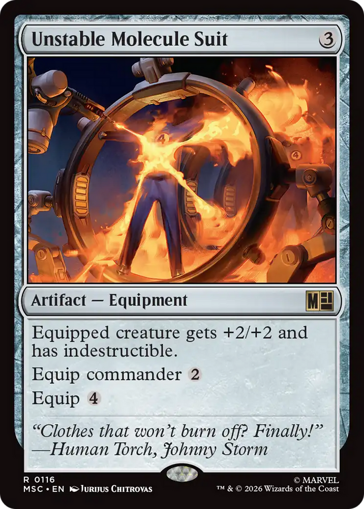 Unstable Molecule Suit (Surge Foil) [Marvel Super Heroes Commander] Magic: The Gathering