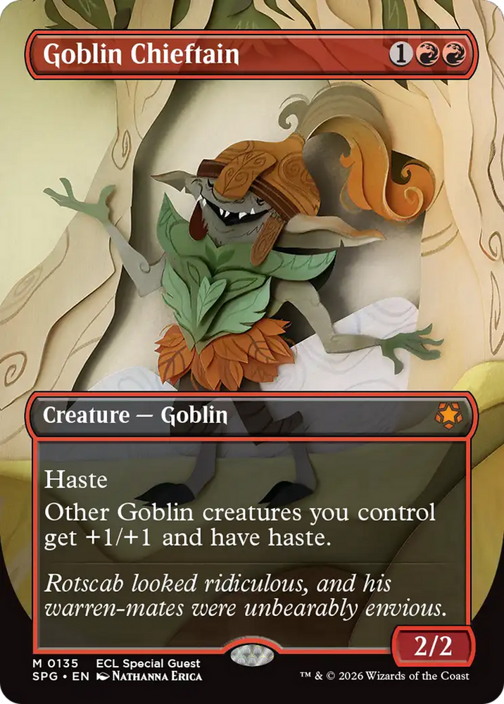 Goblin Chieftain (Borderless) [Lorwyn Eclipsed Special Guests] Magic: The Gathering
