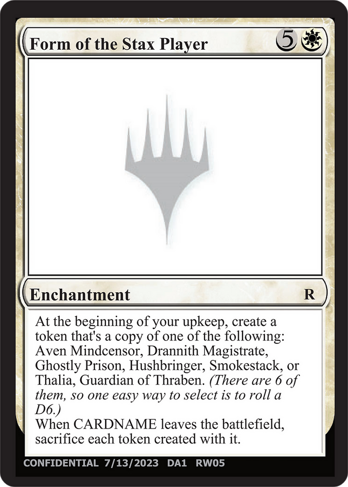 Form of the Stax Player [Unknown Event] Magic: The Gathering