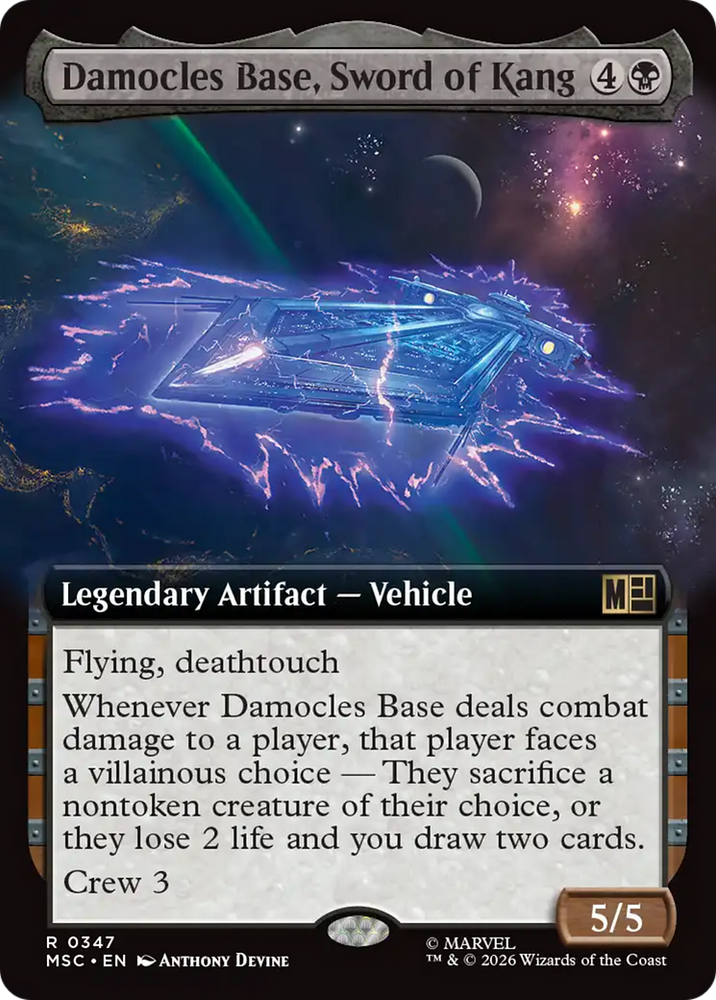 Damocles Base, Sword of Kang (Extended Art) [Marvel Super Heroes Commander] Magic: The Gathering