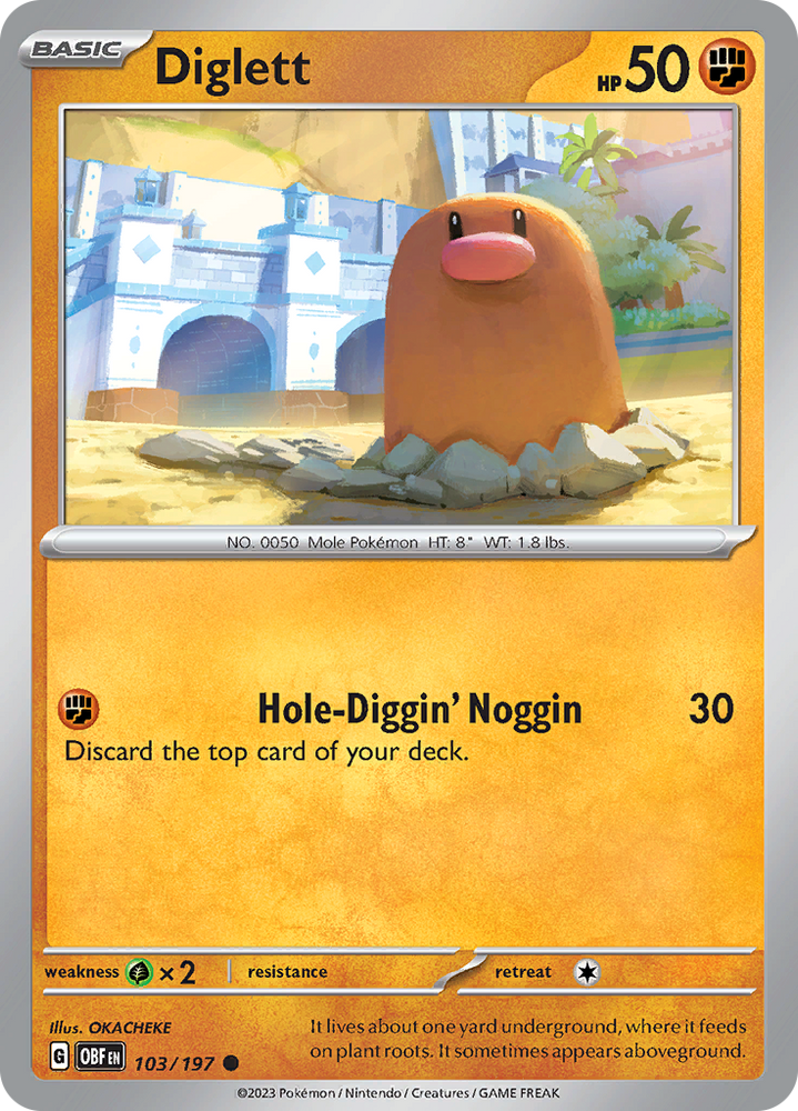Diglett (103/197) [Scarlet & Violet: Obsidian Flames] Pokémon