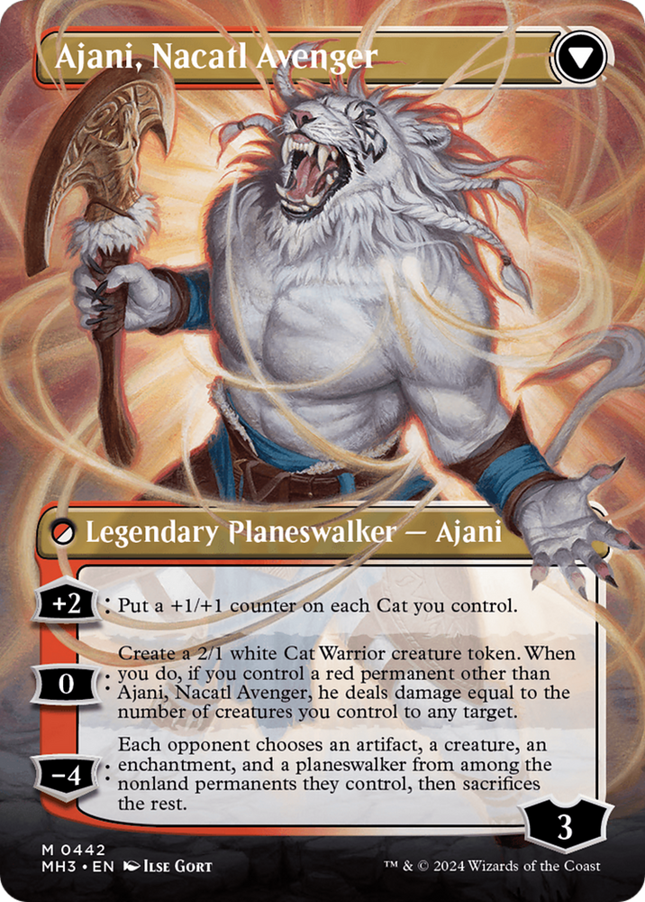 Ajani, Nacatl Pariah // Ajani, Nacatl Avenger (Borderless) [Modern Horizons 3] Magic: The Gathering