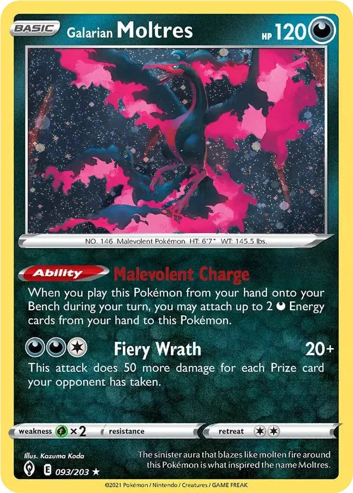 Galarian Moltres (093/203) (Cosmos Holo) [Sword & Shield: Evolving Skies] Pokémon