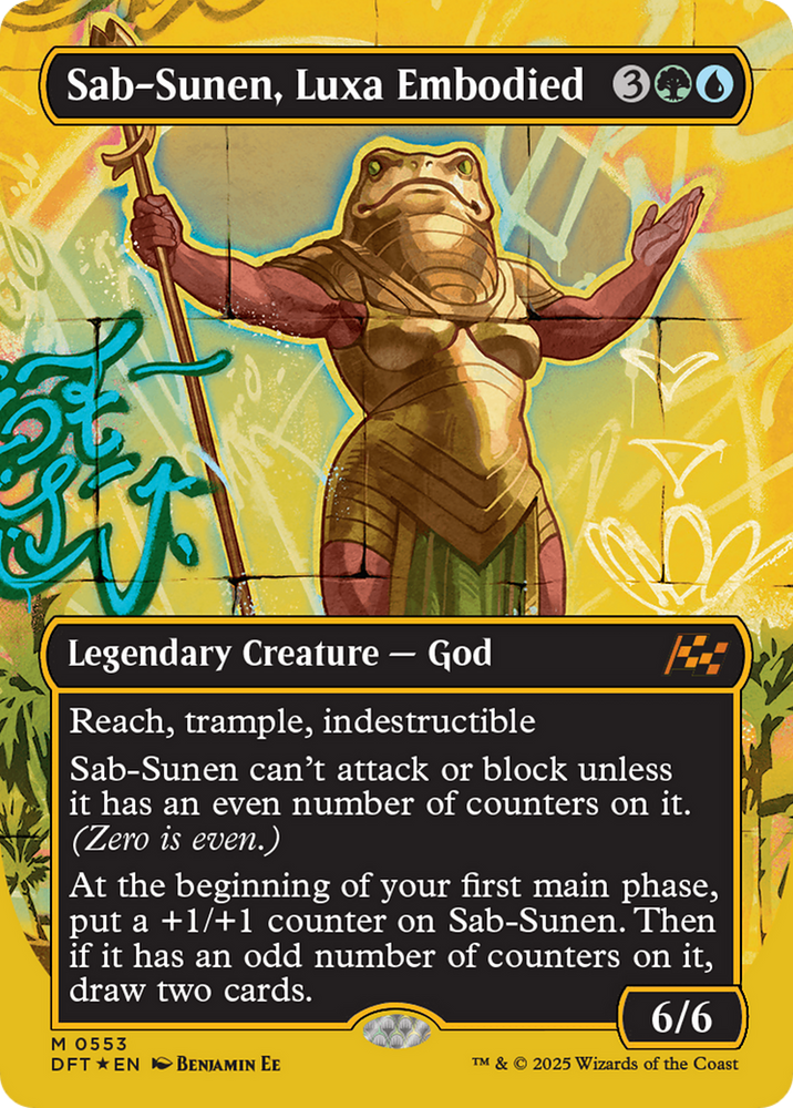 Sab-Sunen, Luxa Embodied (Borderless) (First-Place Foil) [Aetherdrift] Magic: The Gathering