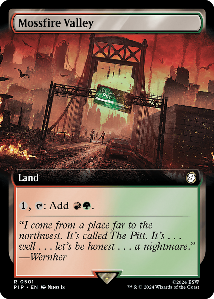 Mossfire Valley (Extended Art) [Fallout] Magic: The Gathering
