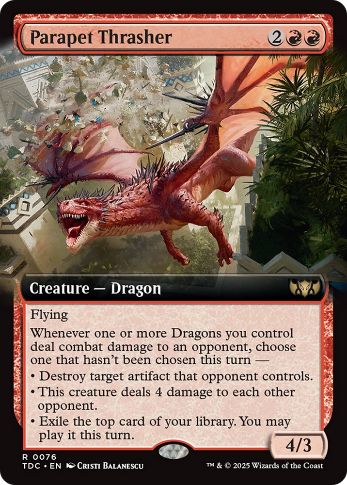 Parapet Thrasher (Extended Art) [Tarkir: Dragonstorm Commander] Magic: The Gathering