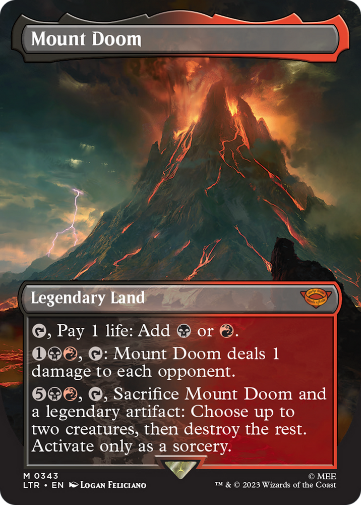 Mount Doom (Borderless Alternate Art) [The Lord of the Rings: Tales of Middle-Earth] Magic: The Gathering