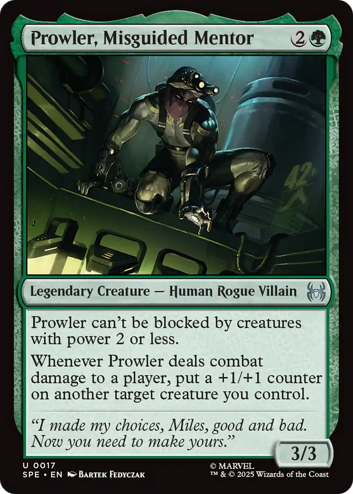 Prowler, Misguided Mentor [Marvel's Spider-Man: Eternal-Legal] Magic: The Gathering