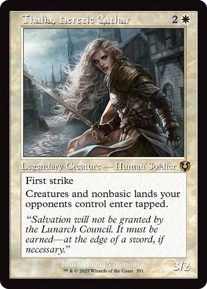 Thalia, Heretic Cathar (Retro Frame) [Innistrad Remastered] Magic: The Gathering