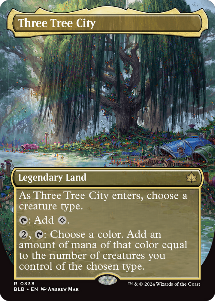 Three Tree City (Borderless) (0338) [Bloomburrow] Magic: The Gathering