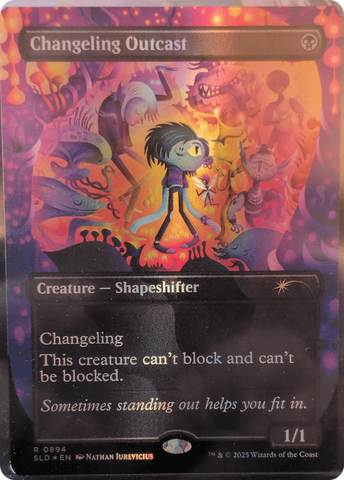 Changeling Outcast (Rainbow Foil) [Secret Lair Drop Series] Magic: The Gathering