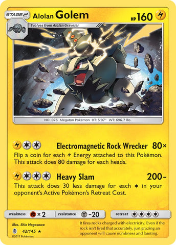 Alolan Golem (42/145) (Cosmos Holo) (Blister Exclusive) [Sun & Moon: Guardians Rising] Pokémon
