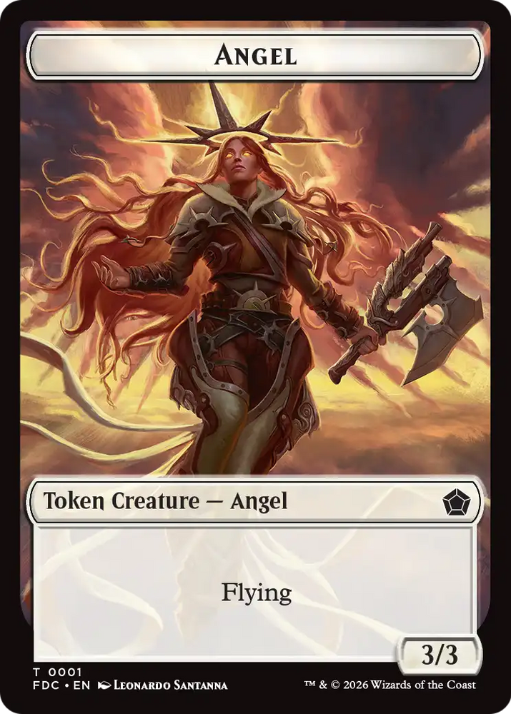 Angel (0001) // Angel (0002) Double-Sided Token [Foundations Commander Tokens] Magic: The Gathering