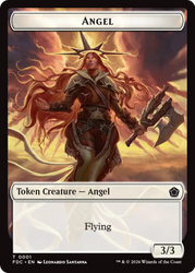 Angel (0001) // Angel (0002) Double-Sided Token [Foundations Commander Tokens] Magic: The Gathering