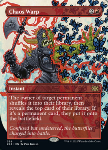 Chaos Warp (Borderless Alternate Art) [Double Masters 2022] Magic: The Gathering