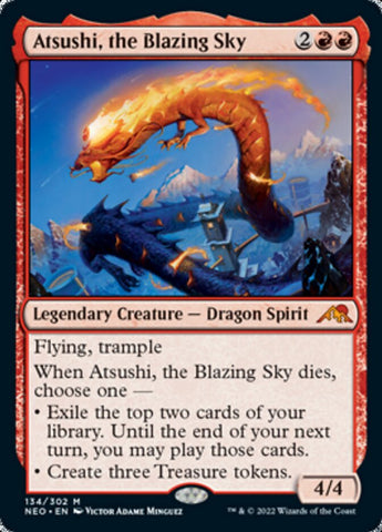 Atsushi, the Blazing Sky [Kamigawa: Neon Dynasty] Magic: The Gathering