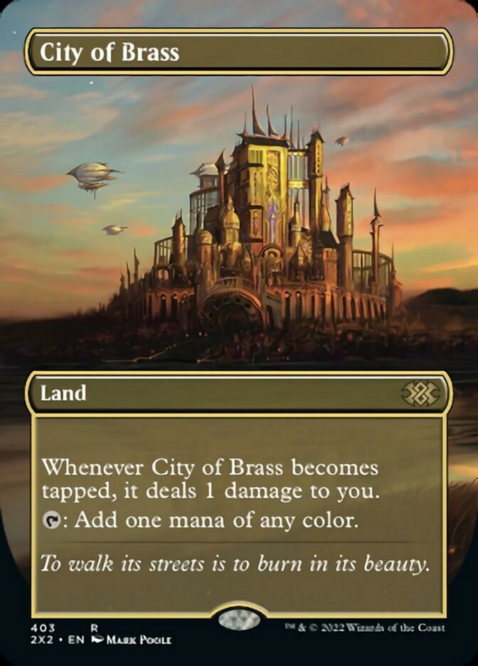 City of Brass (Borderless Alternate Art) [Double Masters 2022] Magic: The Gathering