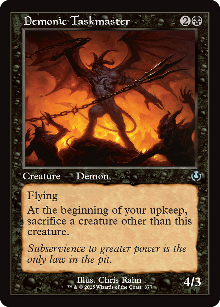 Demonic Taskmaster (Retro Frame) [Innistrad Remastered] Magic: The Gathering