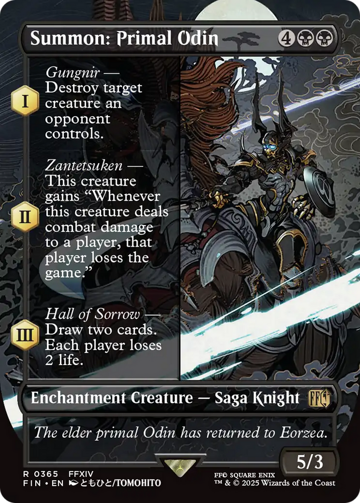Summon: Primal Odin (Borderless) [FINAL FANTASY] Magic: The Gathering