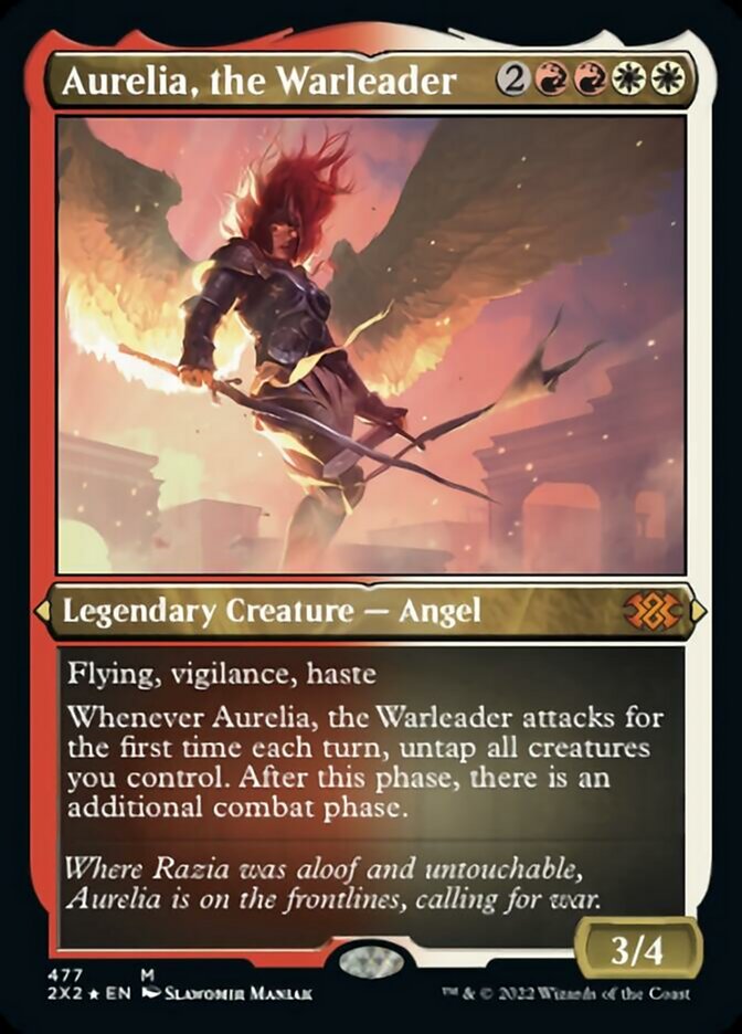 Aurelia, the Warleader (Foil Etched) [Double Masters 2022] Magic: The Gathering