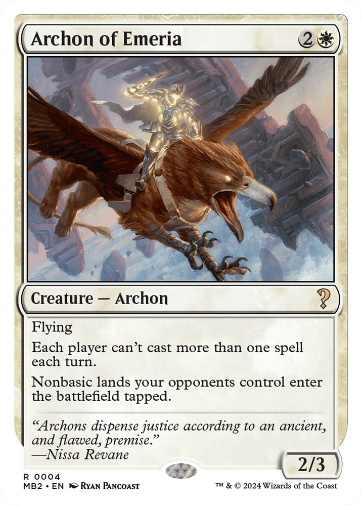Archon of Emeria (White Border) [Mystery Booster 2] Magic: The Gathering