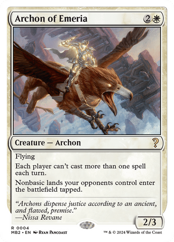 Archon of Emeria (White Border) [Mystery Booster 2] Magic: The Gathering