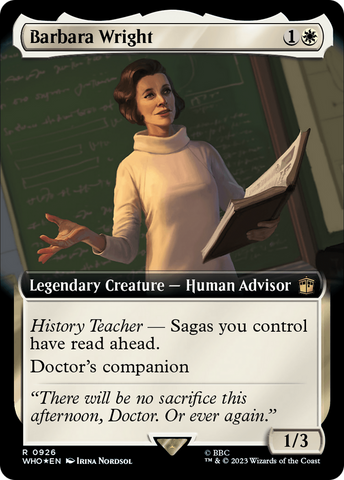 Barbara Wright (Extended Art) (Surge Foil) [Doctor Who] Magic: The Gathering