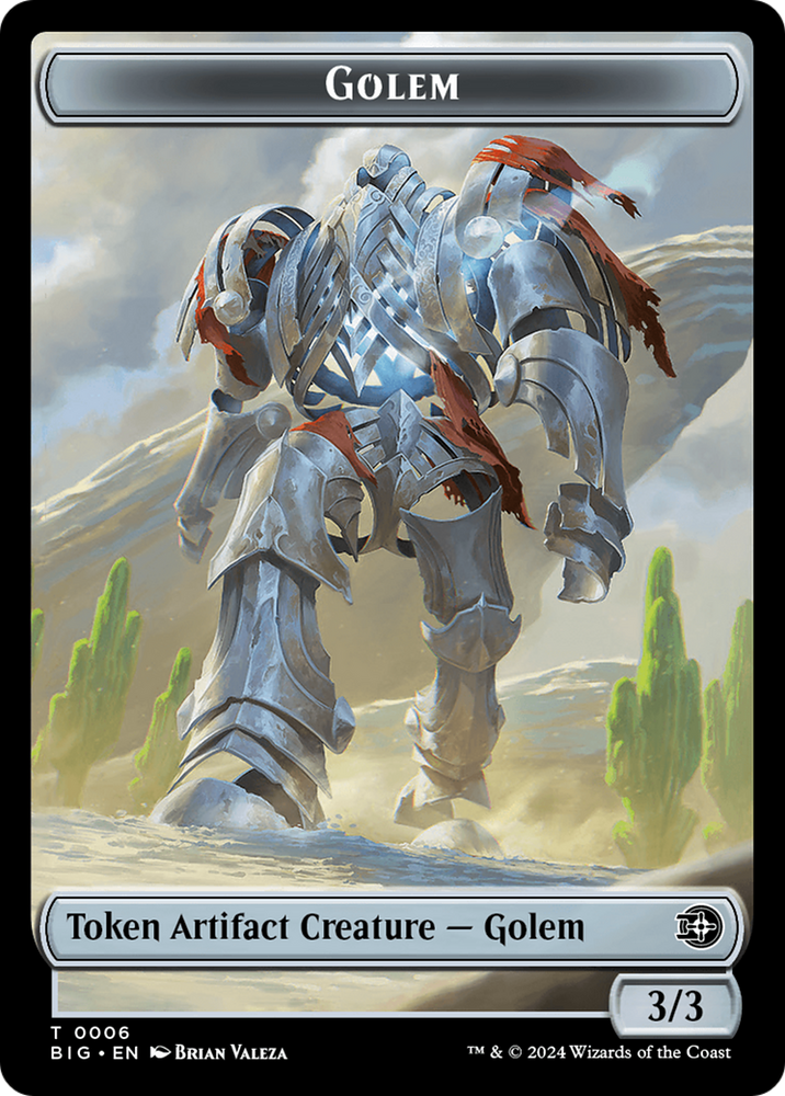 Mercenary // Golem Double-Sided Token [Outlaws of Thunder Junction Tokens] Magic: The Gathering