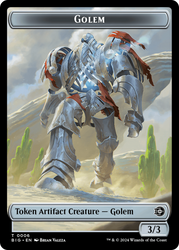 Mercenary // Golem Double-Sided Token [Outlaws of Thunder Junction Tokens] Magic: The Gathering