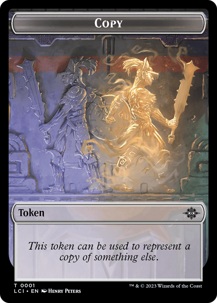 Copy // Dinosaur (0001) Double-Sided Token [The Lost Caverns of Ixalan Tokens] Magic: The Gathering
