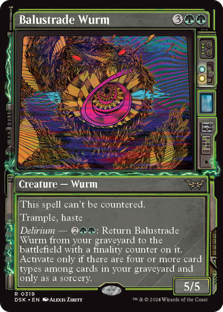 Balustrade Wurm (Showcase) [Duskmourn: House of Horror] Magic: The Gathering