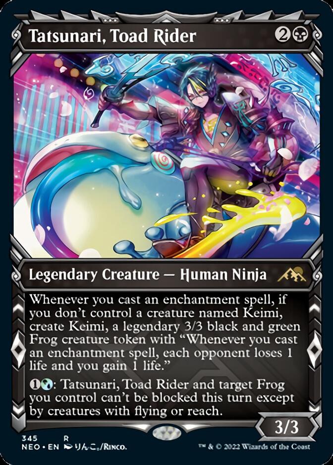 Tatsunari, Toad Rider (Showcase Ninja) [Kamigawa: Neon Dynasty] Magic: The Gathering