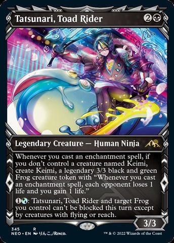 Tatsunari, Toad Rider (Showcase Ninja) [Kamigawa: Neon Dynasty] Magic: The Gathering