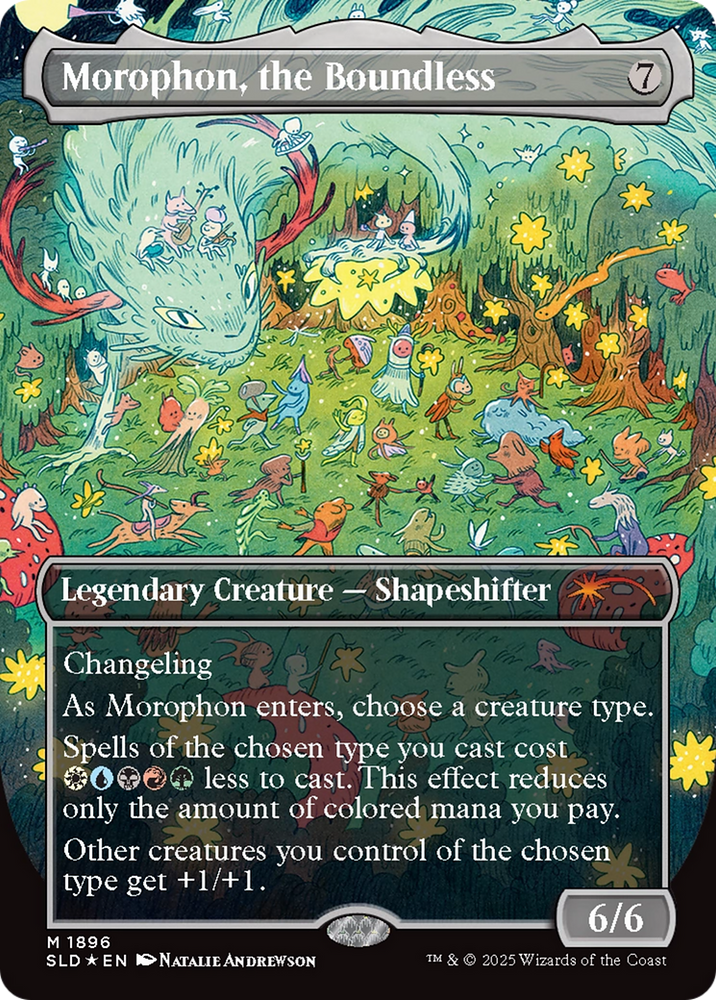 Morophon, the Boundless (Display Commander) - Thick Stock (Double Rainbow Foil) [Secret Lair Drop Series] Magic: The Gathering