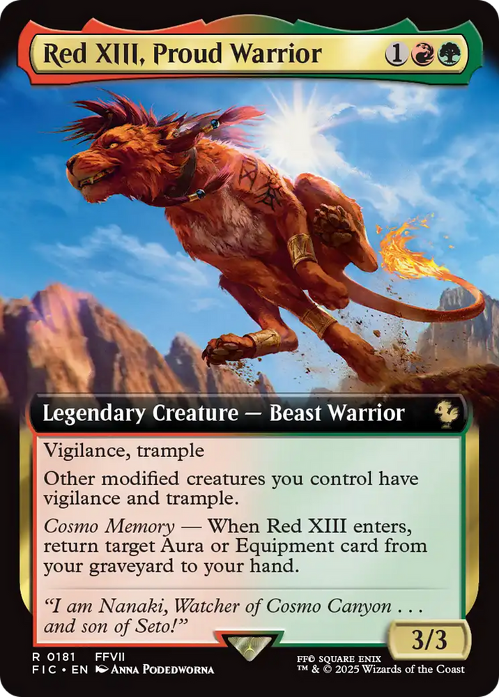 Red XIII, Proud Warrior (Extended Art) [FINAL FANTASY Commander] Magic: The Gathering