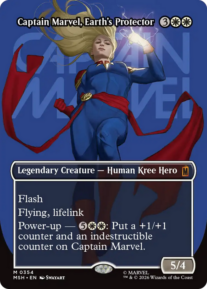 Captain Marvel, Earth's Protector (Borderless) (0354) [Marvel Super Heroes] Magic: The Gathering