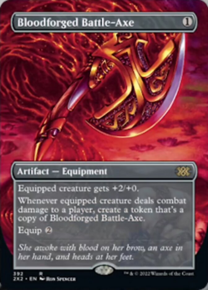 Bloodforged Battle-Axe (Borderless Alternate Art) [Double Masters 2022] Magic: The Gathering