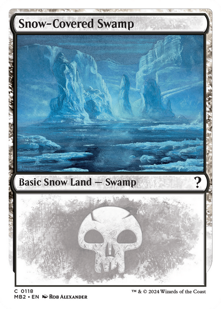 Snow-Covered Swamp (White Border) [Mystery Booster 2] Magic: The Gathering