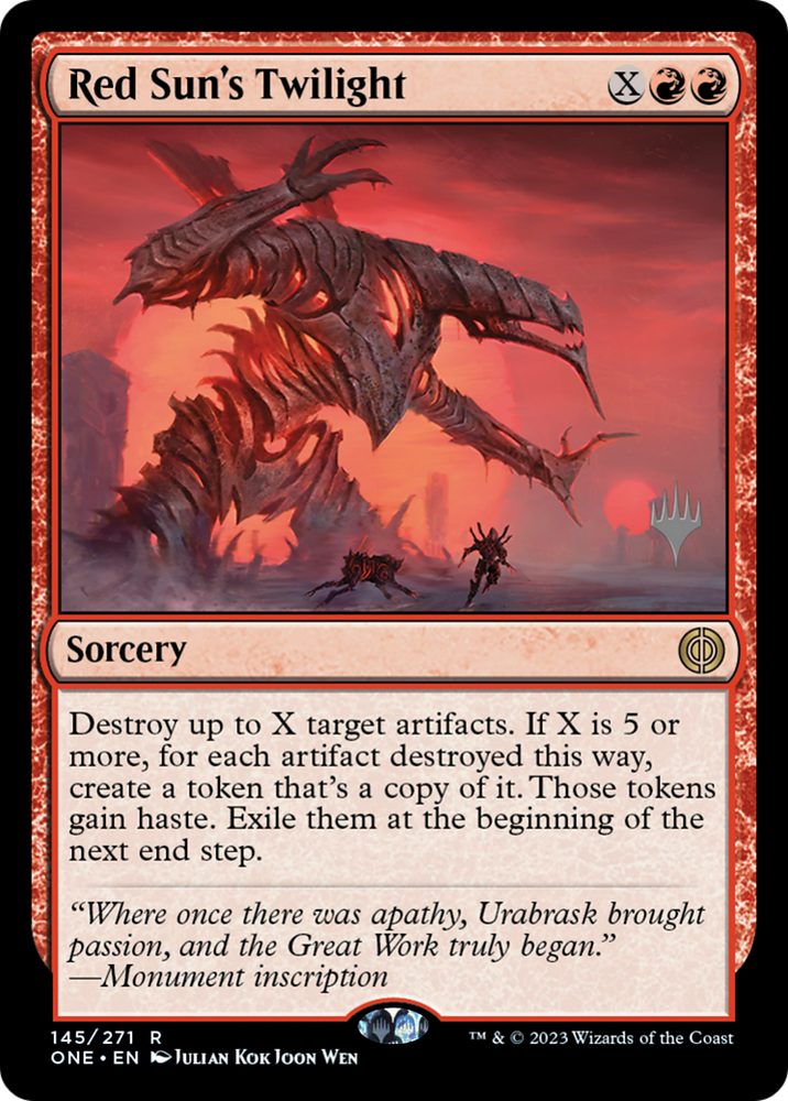 Red Sun's Twilight (Promo Pack) [Phyrexia: All Will Be One Promos] Magic: The Gathering