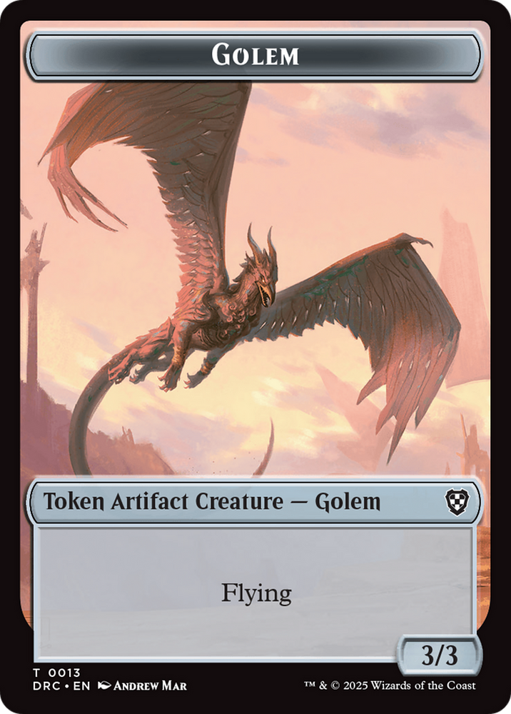 Construct // Golem (0013) Double-Sided Token [Aetherdrift Tokens] Magic: The Gathering