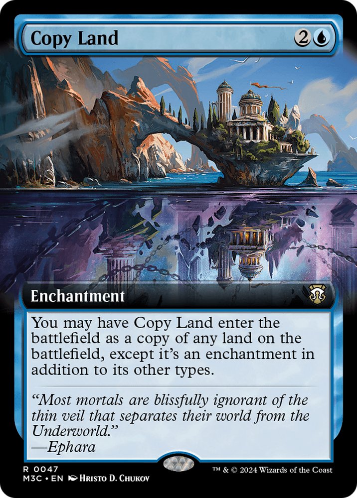 Copy Land (Extended Art) (Ripple Foil) [Modern Horizons 3 Commander] Magic: The Gathering