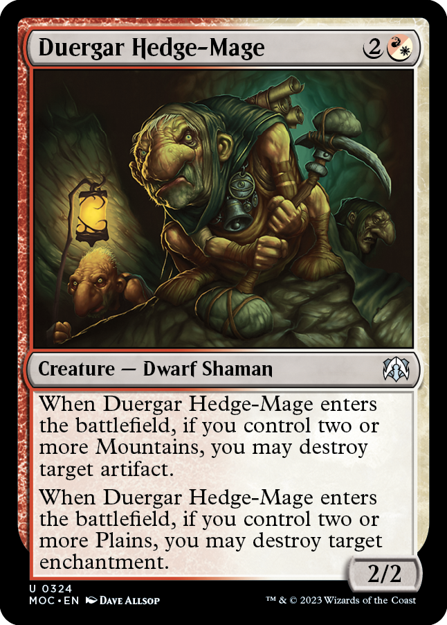 Duergar Hedge-Mage [March of the Machine Commander] Magic: The Gathering