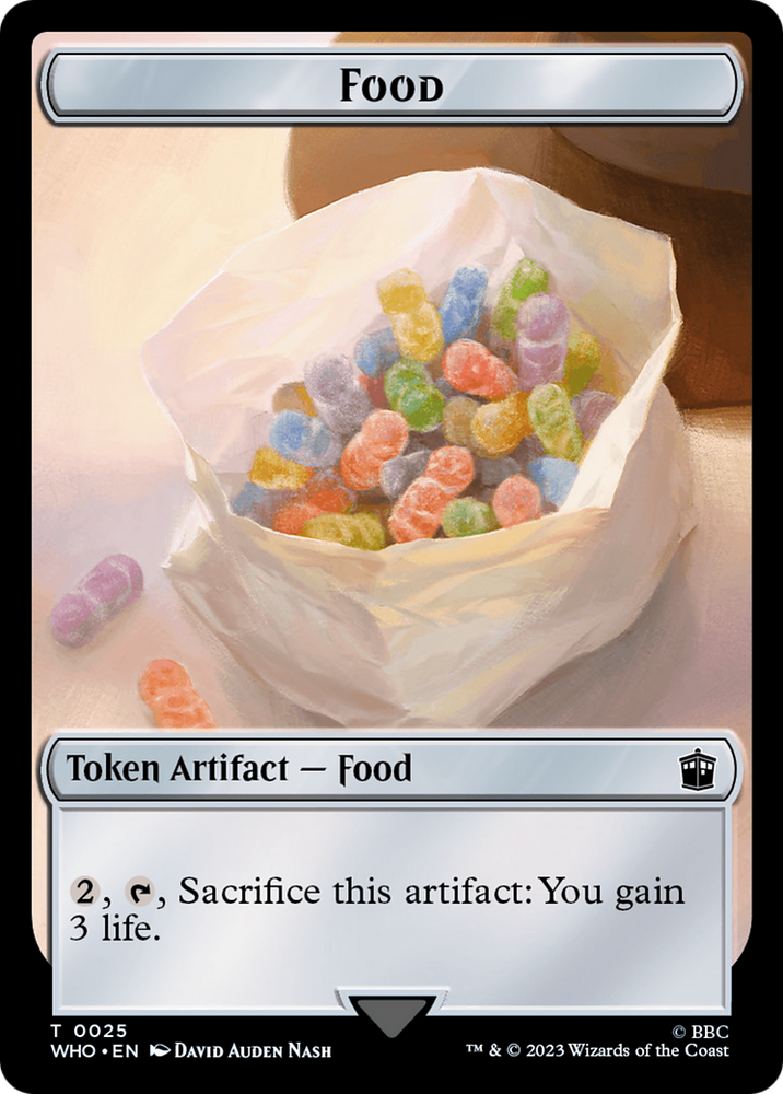 Warrior // Food (0025) Double-Sided Token [Doctor Who Tokens] Magic: The Gathering