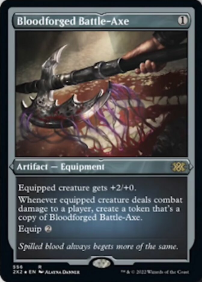 Bloodforged Battle-Axe (Foil Etched) [Double Masters 2022] Magic: The Gathering
