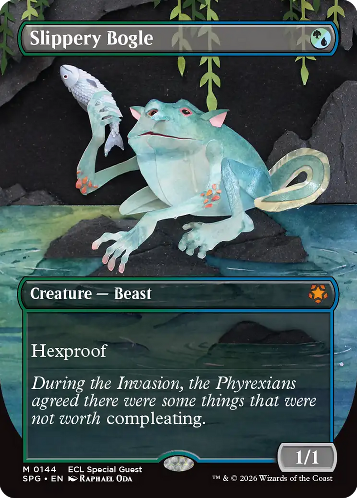 Slippery Bogle (Borderless) [Lorwyn Eclipsed Special Guests] Magic: The Gathering