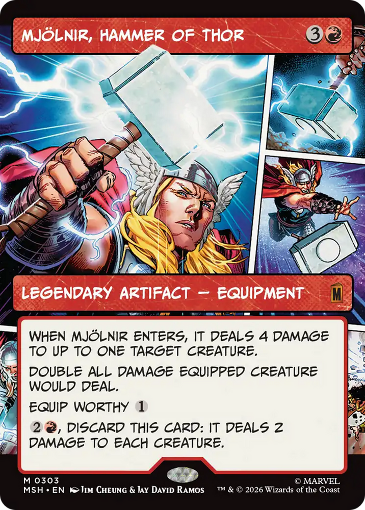 Mjolnir, Hammer of Thor (Borderless) (0303) [Marvel Super Heroes] Magic: The Gathering