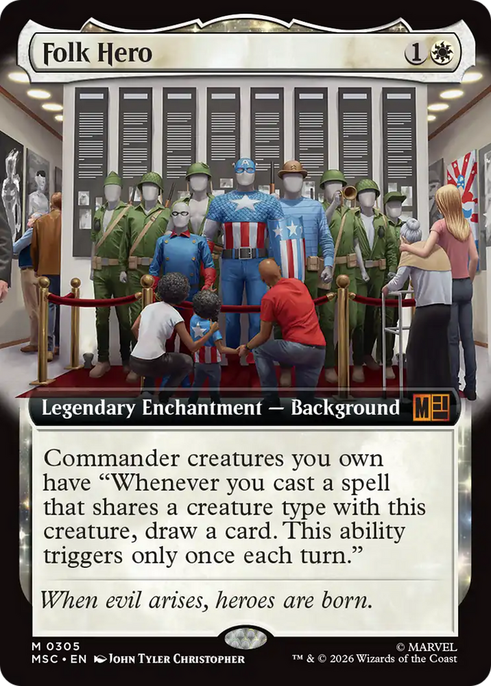 Folk Hero (Extended Art) [Marvel Super Heroes Commander] Magic: The Gathering