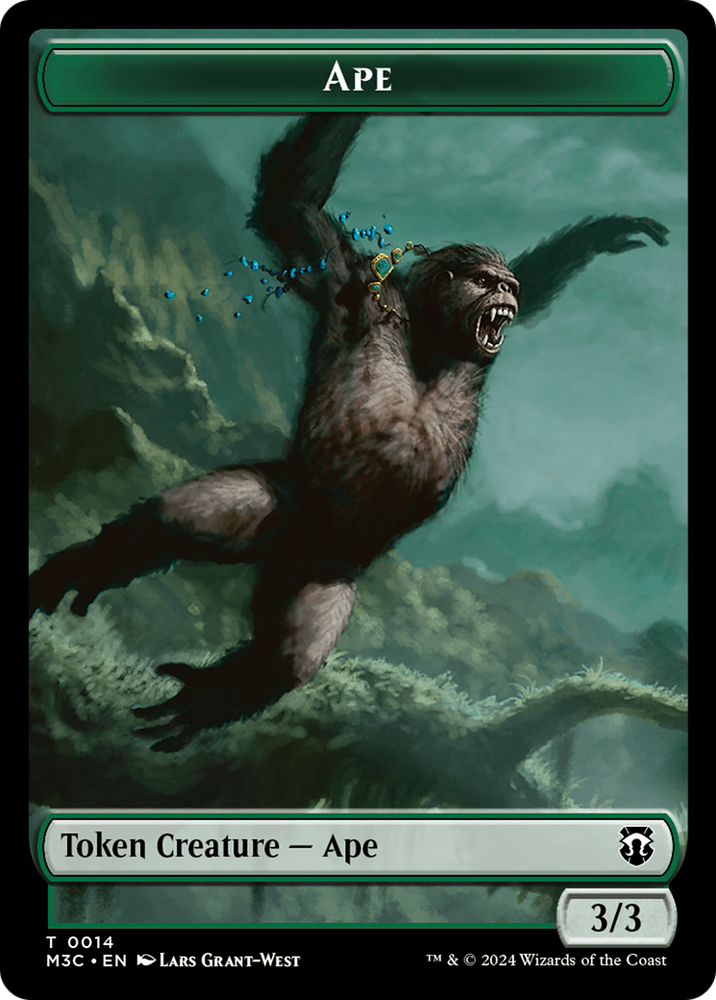 Ape (Ripple Foil) // Plant Double-Sided Token [Modern Horizons 3 Commander Tokens] Magic: The Gathering