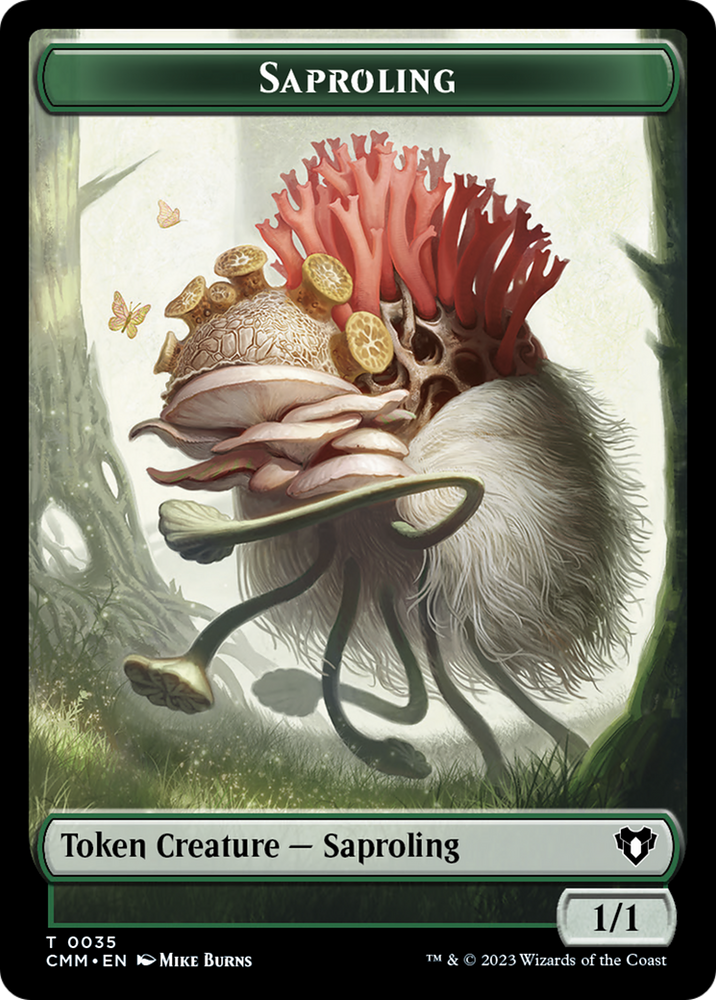 Saproling // Dragon (0021) Double-Sided Token [Commander Masters Tokens] Magic: The Gathering